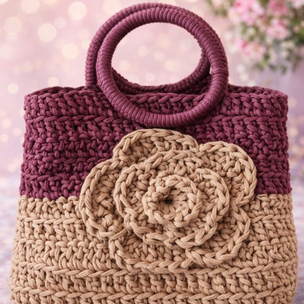 Purple And Brown Mekram bag