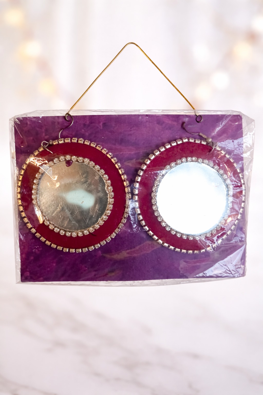 Red Mirror Earing Handmade 2