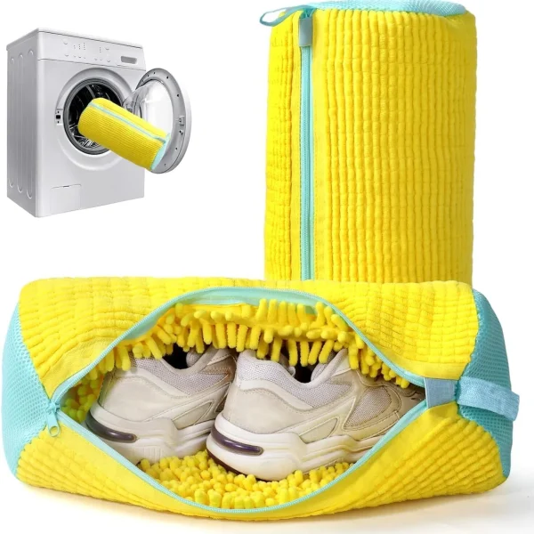Kytaste Premium Shoe Laundry Wash Bag with Zipper Shoe Care Kit (2000 ml, Yellow)