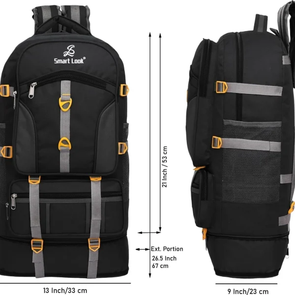 Smartlook,Travel for Outdoor Sport HikiIng bag Waterproof Backpack (Grey, 75 L)