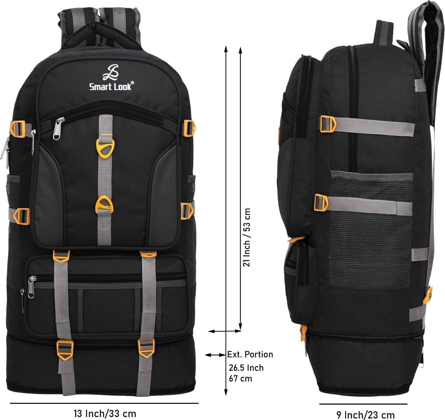 Smartlook,Travel for Outdoor Sport HikiIng bag Waterproof Backpack (Grey, 75 L)2